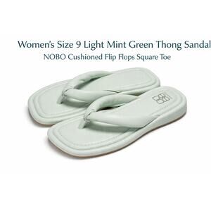 NOBO Women’s Size 9 Light Mint Green Flip Flop Sandals Cushioned Thong Square...